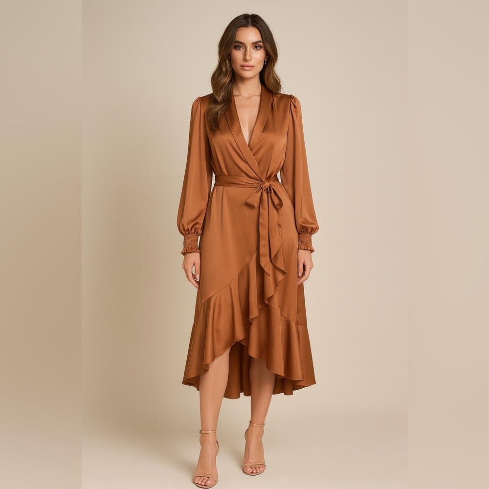 Taylor Asymmetrical Faux‎ Wrap Dress M